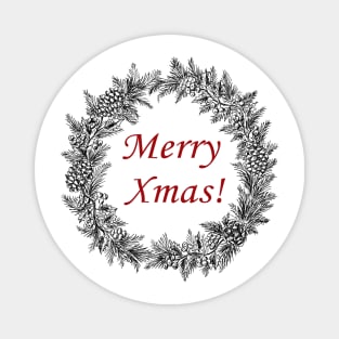 Christmas wreath - Merry Xmas Magnet